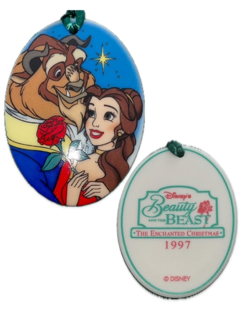 Beauty and the Beast Enchanted Christmas Ornament – Disney Store – Belle & Beast